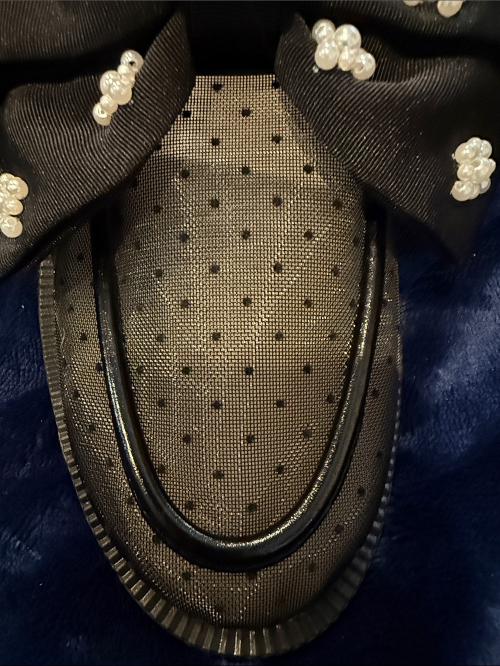 Black Embellished Bow Loafers with Crystal Accent. Betsy Johnson - Picture 5 of 6